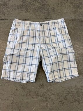 Express White Plaid Casual Shorts